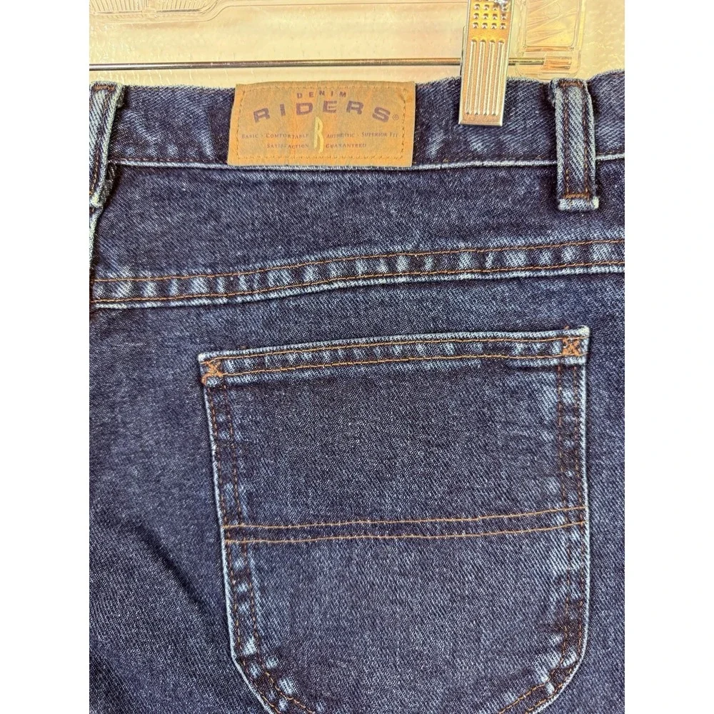 Riders Lee Jeans Womens size 16 M Dark Wash Blue Denim Straight Western Hipster‎